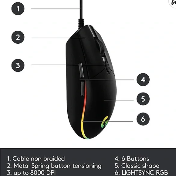 Gaming Mouse (Logitech G203) - Picture 2 of 3